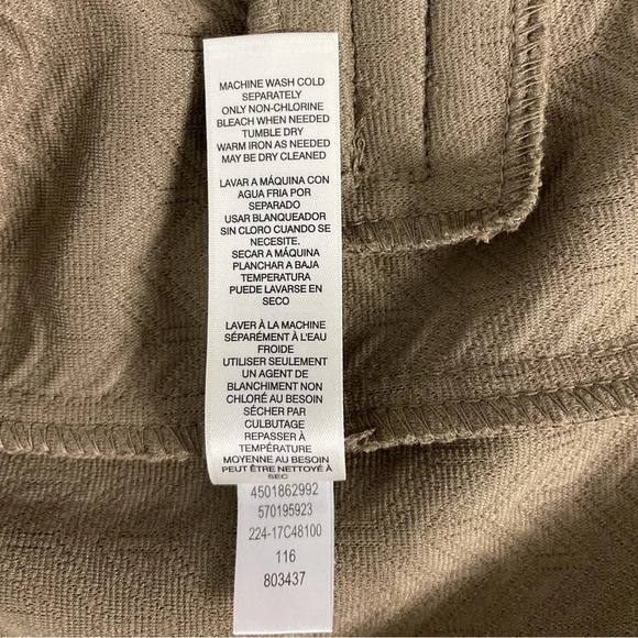 Chico’s Jacket Open Blazer Size 3 XL Chevron Taupe Neutral Classic Spring - Picture 8 of 12